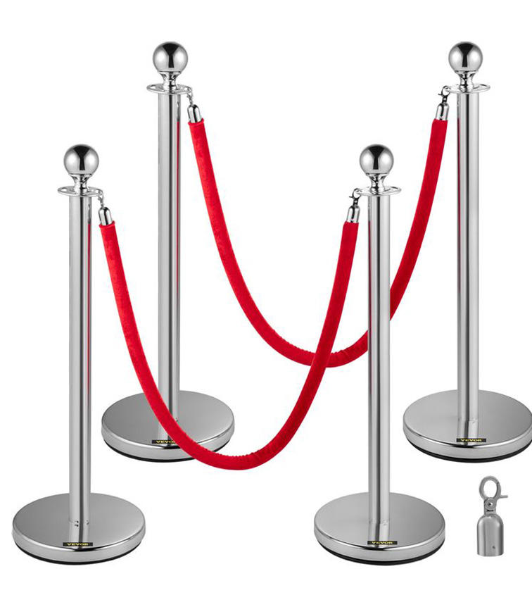 Red Carpet Rope Barrier Pole made of sumwin stainless steel