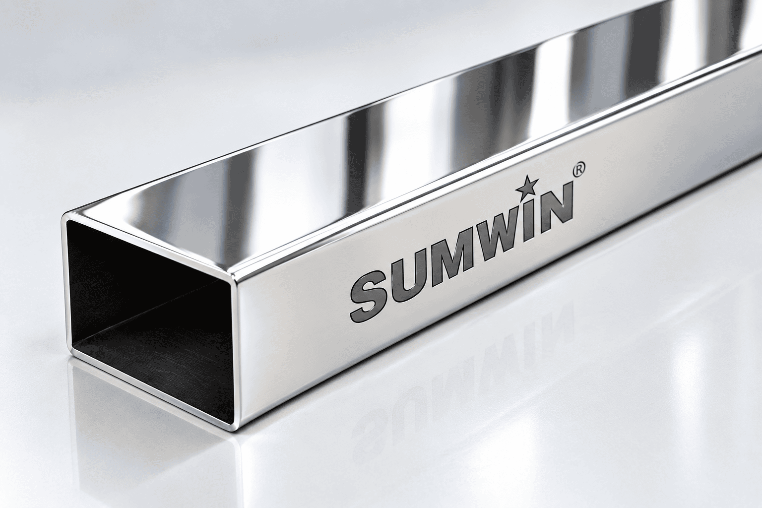 Rectangular stainless steel pipe representation