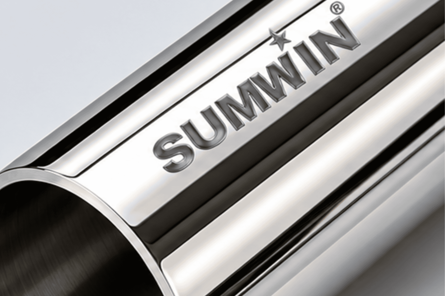 Round stainless steel pipe representation